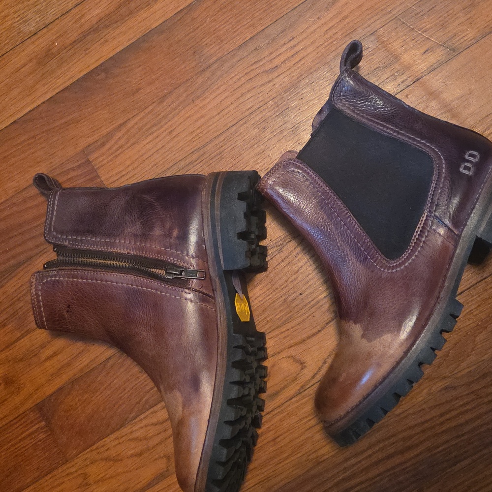 Bed Stu Kiefra Lug Vibram Sole Chelsea Boots Leather Brown Size 7.5 Nearly New - Picture 2 of 4